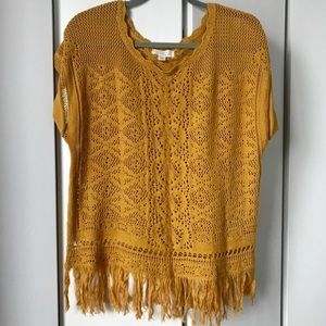 Nordstrom Crochet Fringe Top S